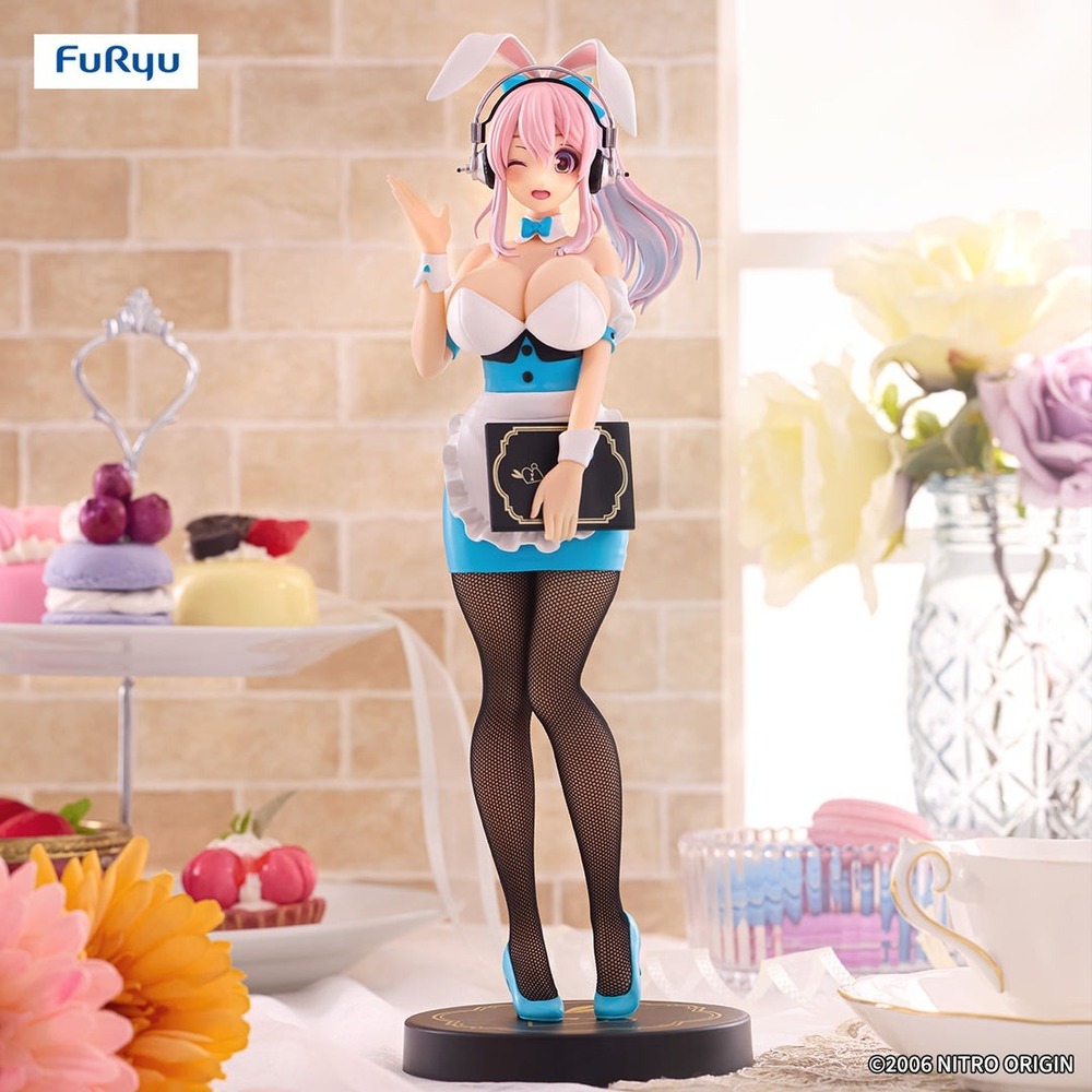 FuRyu Super Sonico Figure BiCute Bunnies Waitress L Vight Blue Version US Seller